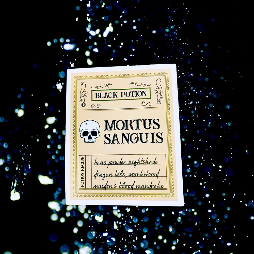 Mortus Sanguis Venom Witchy Sorceress Supreme Potion B0ttle Label Sticker